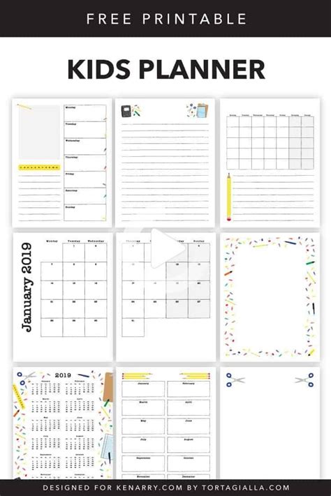 Kids Planner Printables Free Calendar Pages Kids Planner Student