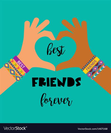 Best Friends Forever Logo Design Happy Friendship Vec