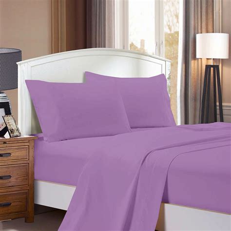 1000tc Ultra Soft Flat And Fitted Sheet Set Queen Size Bed Lilac