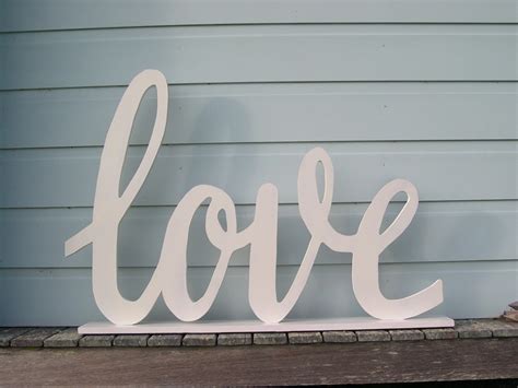 Love Sign Script With Base Freestanding