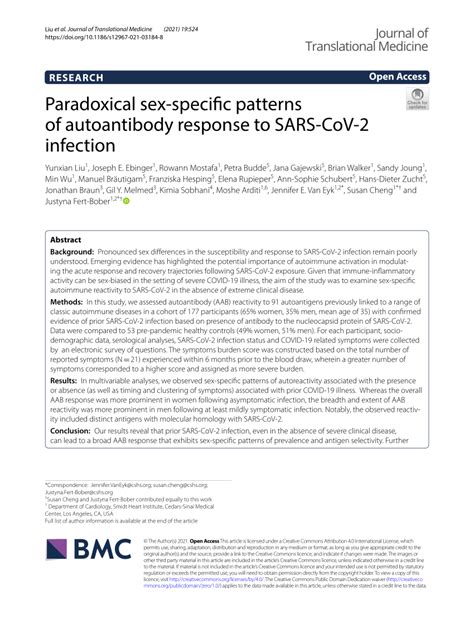 Pdf Paradoxical Sex Specific Patterns Of Autoantibody Response To