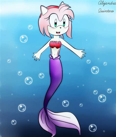 Amy Rose Mermaid Comission By Alejandraquintero On Deviantart