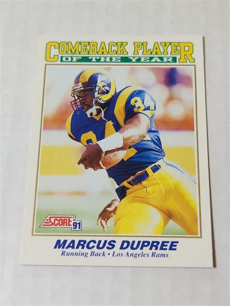 1991 Marcus Dupree Los Angeles Rams Comeback Player Of The Year Card Oklahoma Ebay