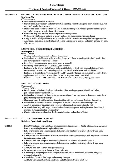 Choose the right resume type 100+ free resume examples Multimedia Developer Resume Samples | Velvet Jobs