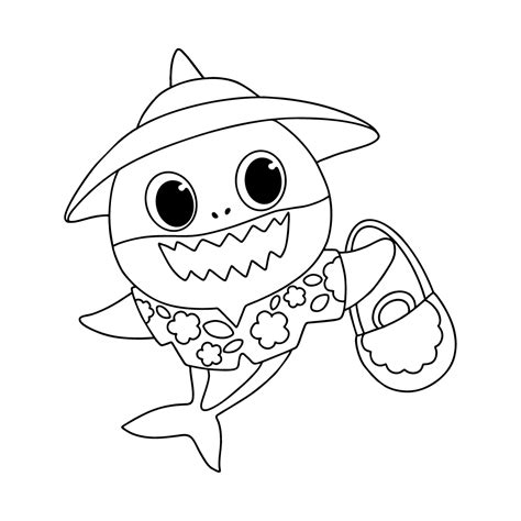 Baby Shark Mommy Coloring Page ♥ Online And Print For Free