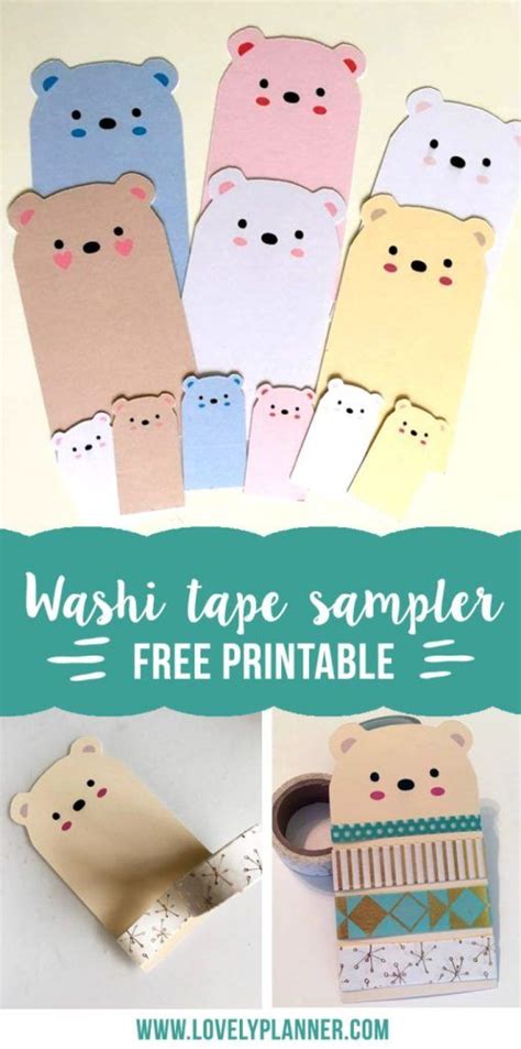 Free Printable Bear Washi Tape Sampler For Your Happy Mails And Planner