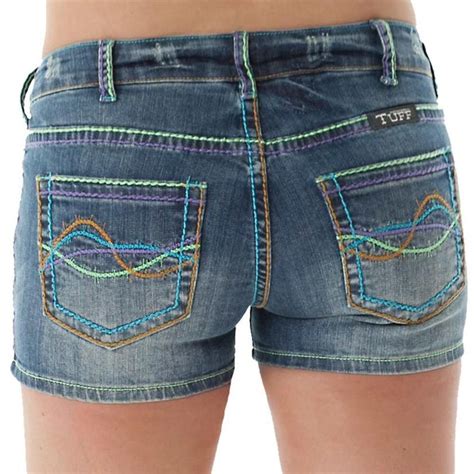 Cowgirl Tuff Womens Happy Days Colorful Denim Shorts With Images Denim Colored Denim