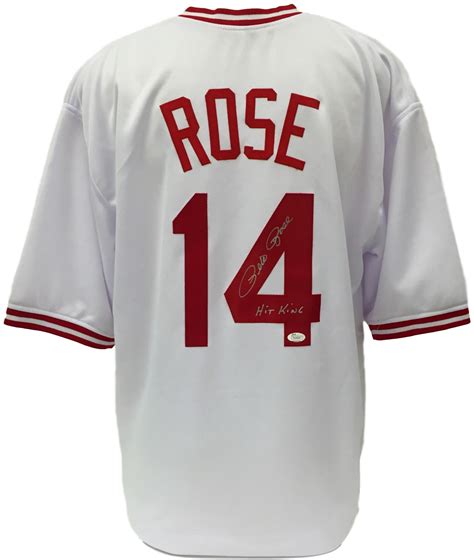Pete rose cincinnati reds signed autograph white custom jersey jsa witnessed certified. Pete Rose Signed Custom White Baseball Jersey Hit King ...