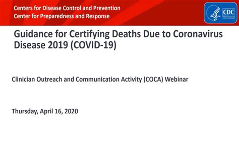 Covid 19 Coding And Reporting Guidance National Vital Statistics System