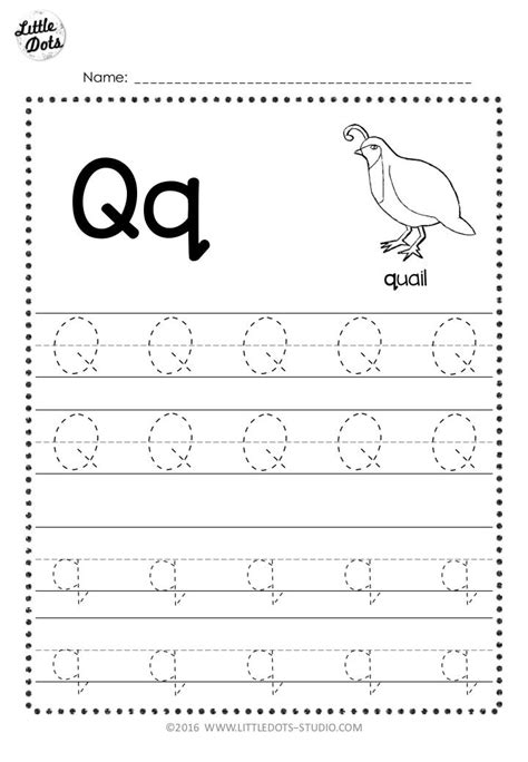 Free Letter Q Tracing Worksheets