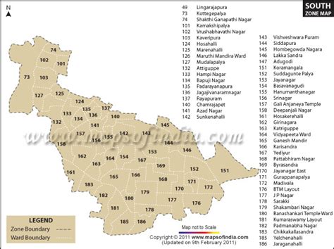 Bbmp Zone Wards Map And Area Names Bangalore