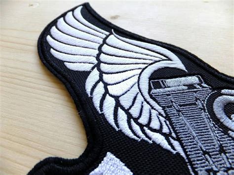 Large Wings Patch Biker Angel Wings Patch Embroidered Wings Etsy