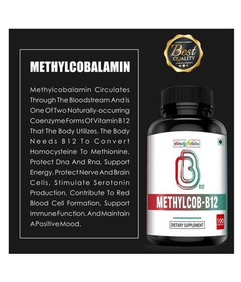 Vitamin b12 is an essential vitamin that the body needs to support cognitive functioning, energy production, mental and cardiovascular health. Simply Nutra Methylcobalamin Vitamin B12 100 no.s Vitamins ...