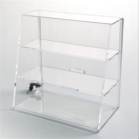 Slanted Front Display Case With Shelves Choice Acrylic Displays