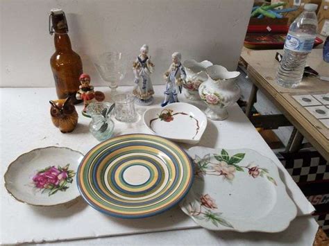 Assorted Glassware Plates Figures And Other Trice Auctions
