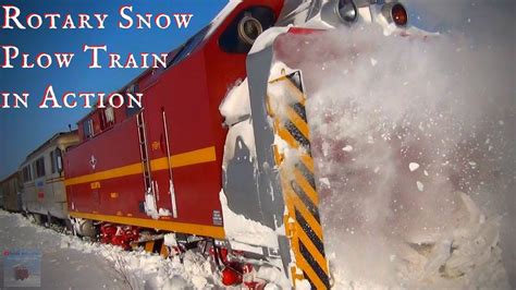 Rotary Snow Plow Train In Action Youtube
