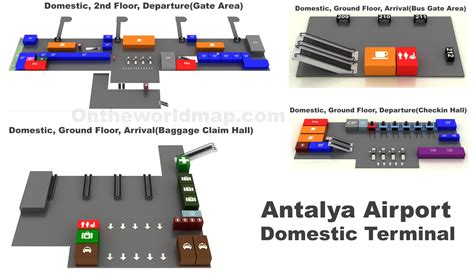 Antalya Airport Domestic Terminal Map Ontheworldmap Com