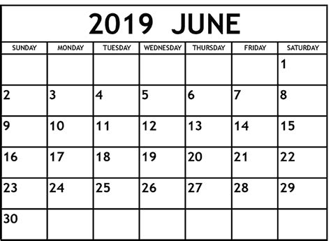 Calendar June 2019 Printable Template Excel Magic Calendar 2019 Printable