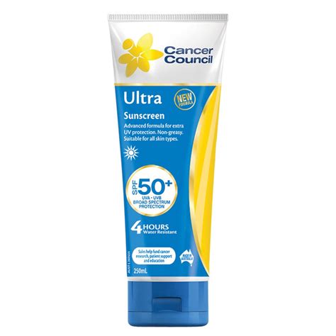 Cancer Council Sunscreen 50 Ultra 250ml Tube Bunzl Safety Au