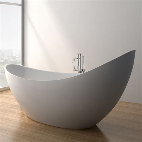 Debbi 74 Soaking Bathtub Matte White Free Shipping Modern Bathroom