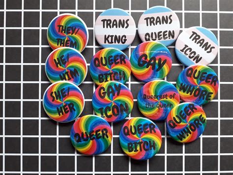 Lgbtq Gay Pride Badges Rainbow Love Is Love Super Gay Stuff Etsy