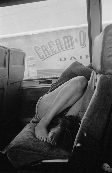 A Girl Sleeping In The Greyhound Bus From New York City To