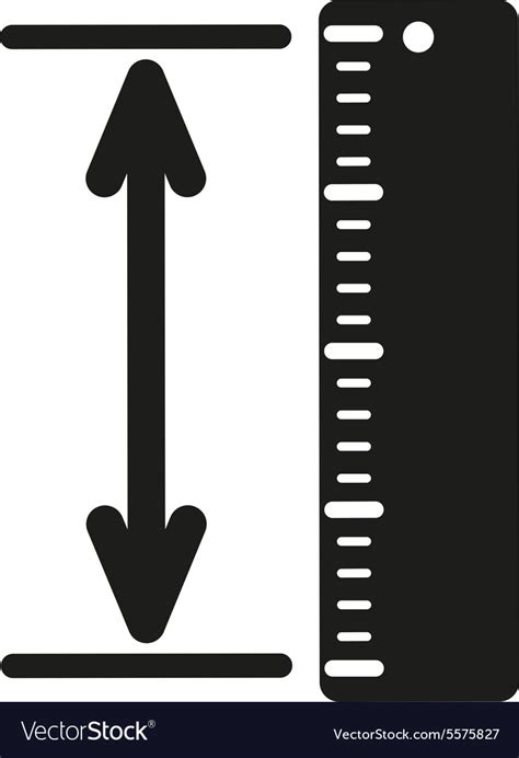 The Measuring Height And Length Icon Ruler Vector Image
