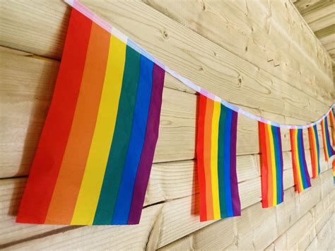 rainbow flag bunting colourful room event and party decoration perfect for rainbow themes and