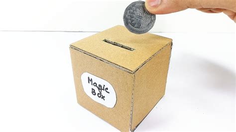 How To Make A Magical Coin Box Cardboard Magical Box กล่องเหรียญ
