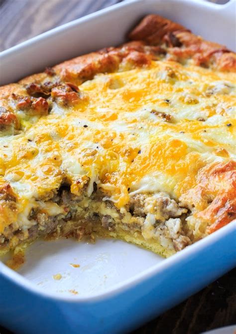 Find easy breakfast casserole recipes you can whip up for overnight guests or make ahead in your crock pot. Sausage and Crescent Roll Casserole | Recipe | Breakfast ...