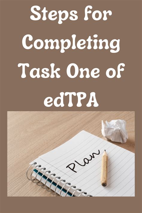 Steps For Completing Task One Of Edtpa Writing Support Lesson Plan