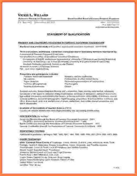 letter of qualifications template 6+ statement of qualifications template - Registration