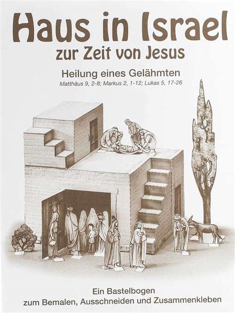 Lambertus mondorfer bastelbogen nummer 60. Handicraft sheet A house in Israel at the time of Jesus ...