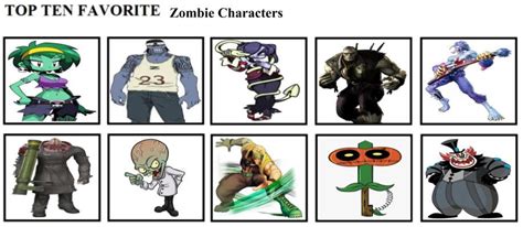 Top Ten Favorite Zombie Characters By Mlp Vs Capcom On Deviantart