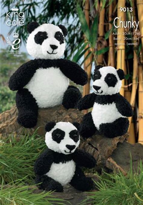 King Cole Panda Bear Toys Knitting Pattern 9013