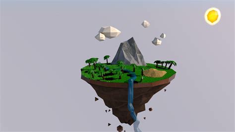 Low Poly Floating Island Made After A Tutorial Some Alterations Of