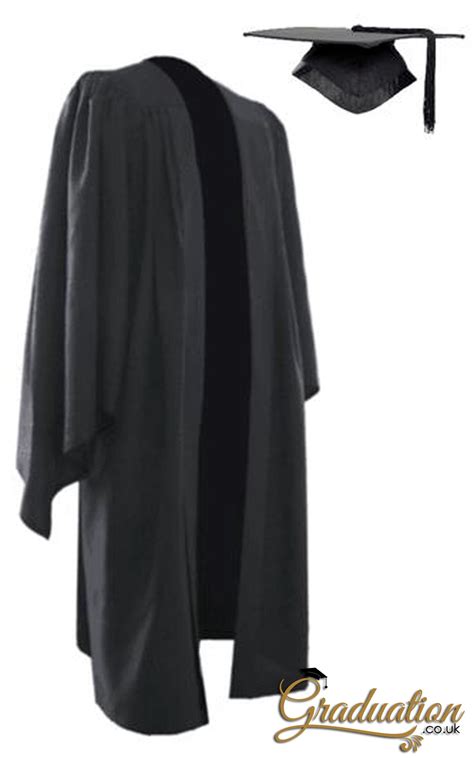 Classic Black Bachelors Graduation Mortarboard And Gown Classic Black
