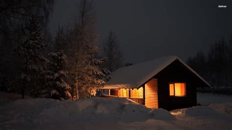 47 Cabin In The Snow Wallpaper On Wallpapersafari