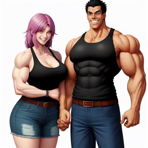 Generator Seni AI Dari Teks A Skinny Tall Girl With Very Big Huge Muscles And Img Converter Com