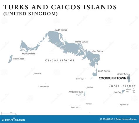 Turks And Caicos Islands Political Map Vector Illustration 89654266