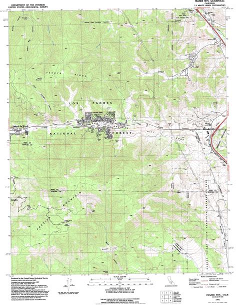 Frazier Mountain Topographic Map 124000 Scale California