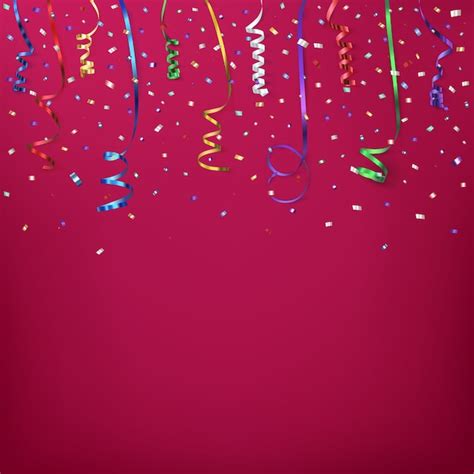 Premium Vector Celebration Background Template With Confetti And