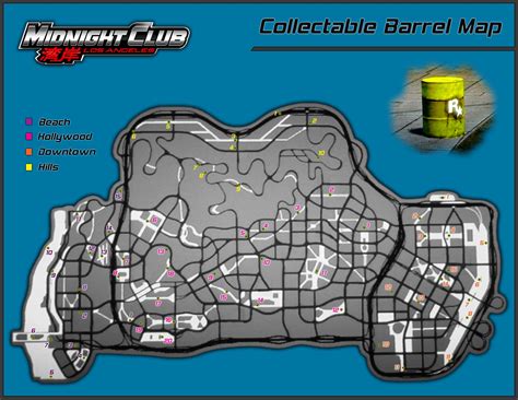 Midnight Club Los Angeles Collectible Barrels Map Ign