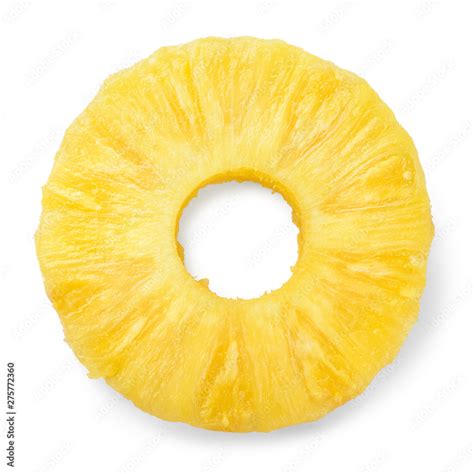 Pineapple Ring Canned Pineapple Slice Flat Design Top View