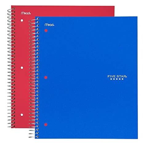 Five Star Spiral Notebooks 5 Subject College Ruled Paper 200 Sheets