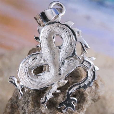 Sterling Silver Dragon Pendant Chinese Dragon Charm Necklace Fast