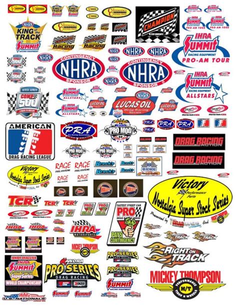 118 Drag Racing Contingency Decals For Diecast Cars And Dioramas