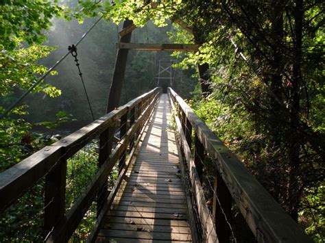 Swinging Bridge Over The Toccoa River Located On The Benton Mackaye