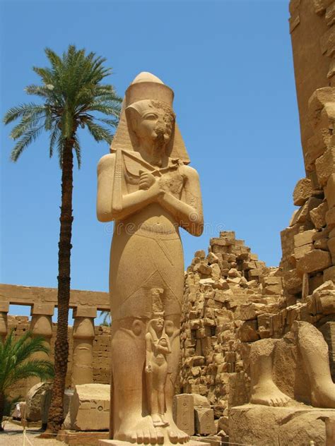 Luxor Giant Statue Of Ramses Ii In Karnak Temple Stock Image Image