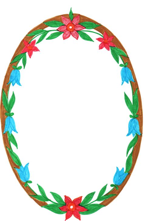 10 Watercolor Oval Frame With Flowers Png Transparent Images And